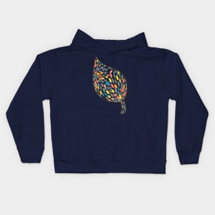 Autumn Leaves on Blue Kids Hoodie